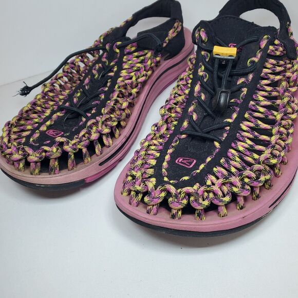 Keen Uneek Womens Size 8.5 Rope Sandals Pink Black Hiking Camping Fishing *flaw - Picture 2 of 7